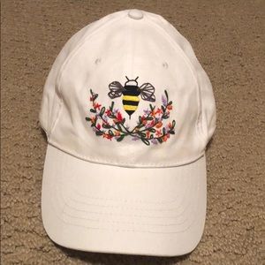 Hand Embroidered Bee Floral Hat